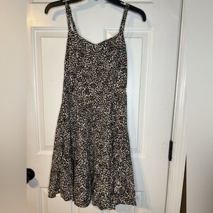 Old Navy Black and White Leopard Print Midi Dress